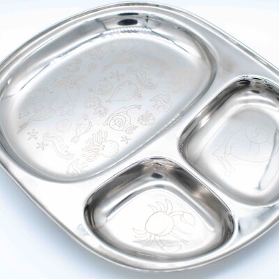 Kids divider plate with Cup and Cutlery