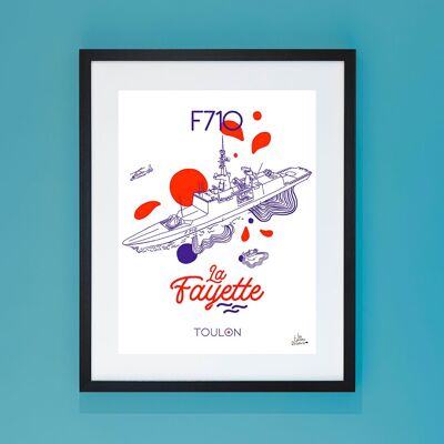 Affiche Militaire Marine Toulon - La Fayette