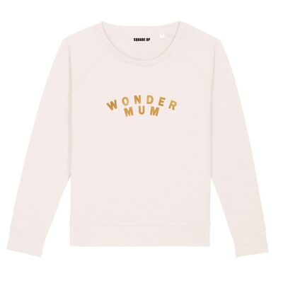 Sweatshirt "Wonder Mum" - Woman - Color Cream