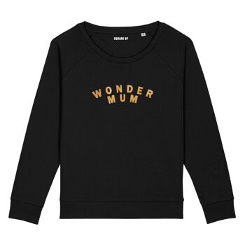 Sweatshirt "Wonder Mum" - Femme - Couleur Noir