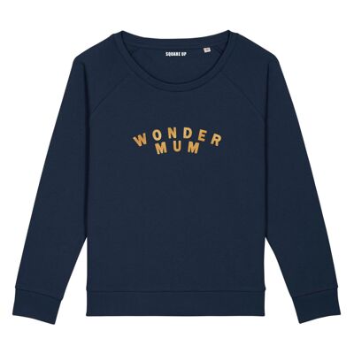 Sweatshirt "Wonder Mum" - Femme - Couleur Bleu Marine