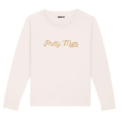 Sweatshirt "Pretty Mum" - Cremefarben