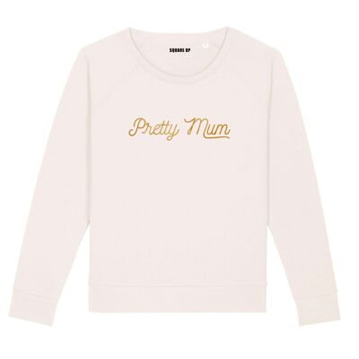 Sudadera "Pretty Mum" - Color Crema