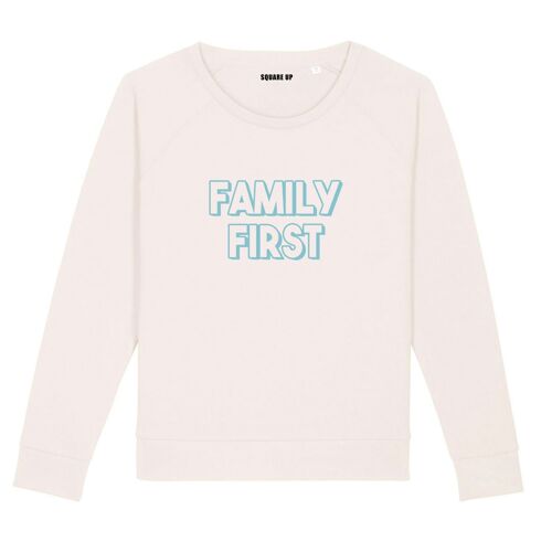 Sweatshirt "Family First" - Femme - Couleur Creme