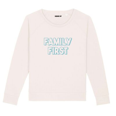 Sweatshirt "Family First" - Woman - Color Cream