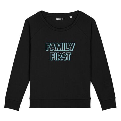 Sweatshirt "Family First" - Woman - Color Black