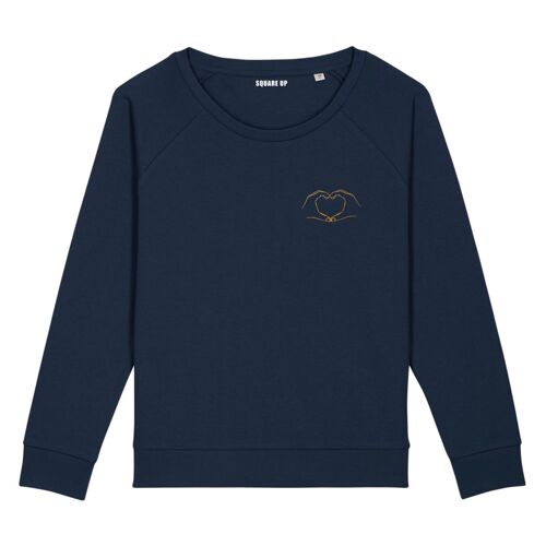 Sweat C½ur avec les doigts Femme - Couleur Bleu Marine