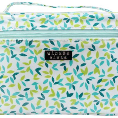 Pretty Leaves Turquoise Small Beauty Case cosmetic bag