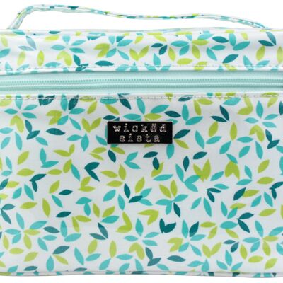 Neceser Pretty Leaves Turquoise Small Beauty Case