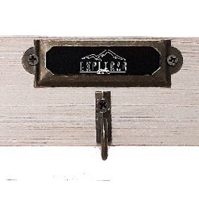 White vintage wall key holder 5 hooks