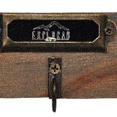 Gray vintage wall key holder 3 hooks
