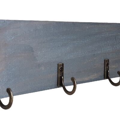 Vintage wall-mounted key holder in steel color with 7 hooks