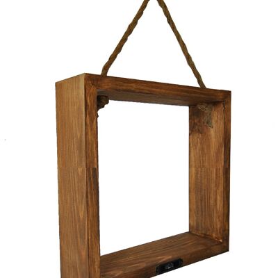 Dark wood hanging cube