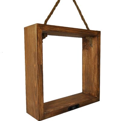 Dark wood hanging cube