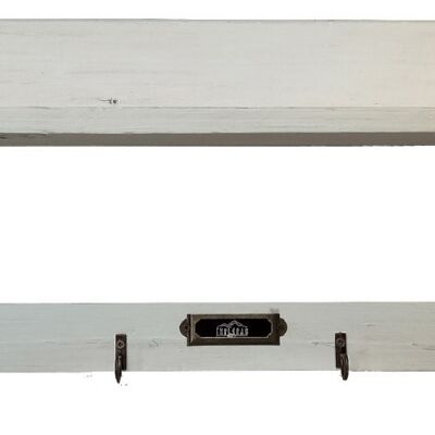 RUSTIC WALL SHELF WITH WHITE SUPPORT