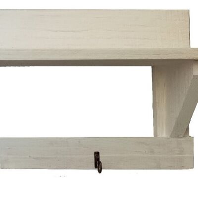 RUSTIC WALL SHELF WITH WHITE SUPPORT