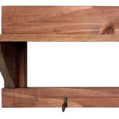 RUSTIC WALL SHELF WITH DARK SUPPORT