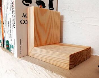 Serre livres minimaliste bois clair 2