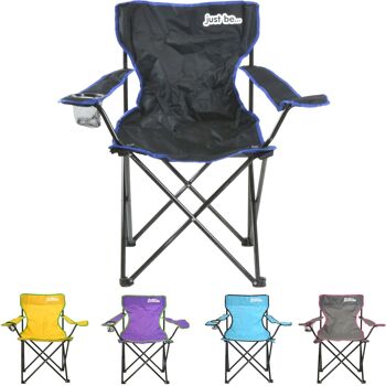 juste être... Chaise de camping noire avec bordure bleue 5