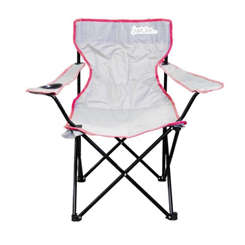 just be... Camping Chair Grey with Pink trim