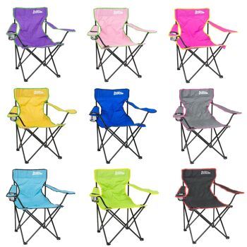 juste être... Chaise de camping grise avec bordure rose 6