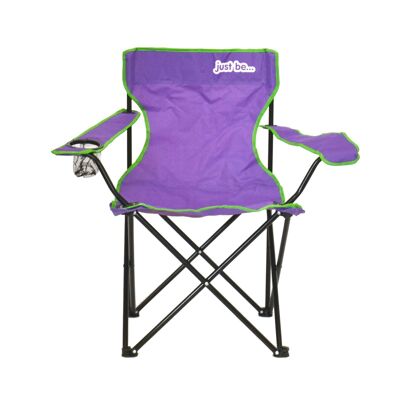 just be... Chaise de camping violette avec garniture verte