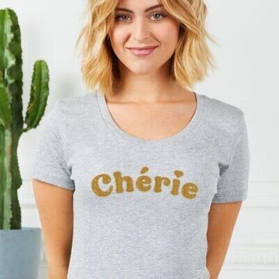 Camiseta de mujer Chérie (efecto lentejuelas)