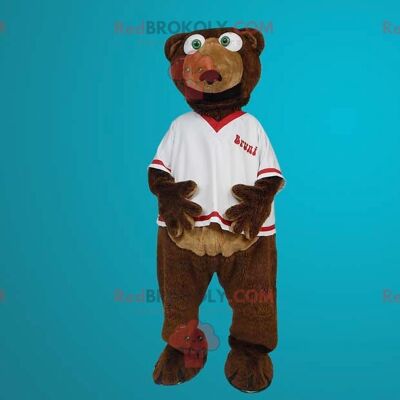 Brown bear REDBROKOLY mascot team supporter