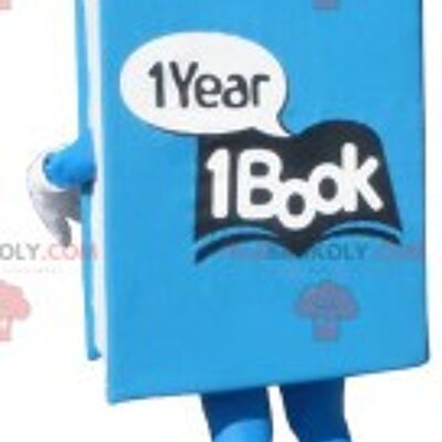 Giant blue book REDBROKOLY mascot