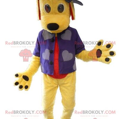 Young dog REDBROKOLY mascot dressed as a young