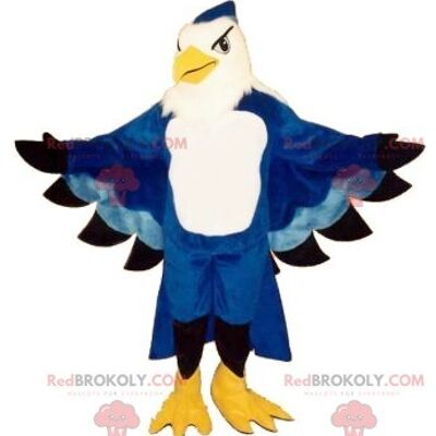 Blue and white eagle REDBROKOLY mascot