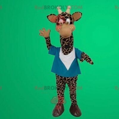 Cute and funny giraffe REDBROKOLY mascot