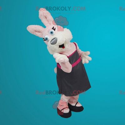 Pink and white rabbit REDBROKOLY mascot