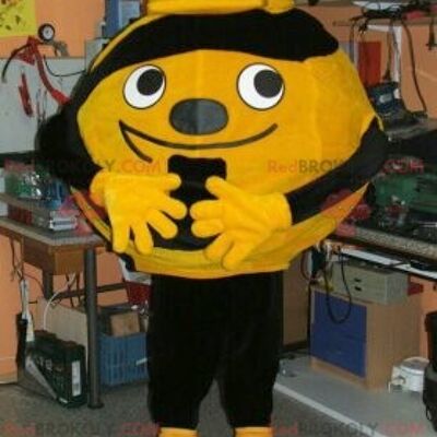 Yellow or orange and black ball REDBROKOLY mascot