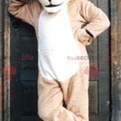 Beige lioness REDBROKOLY mascot