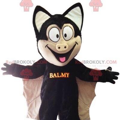Beautiful black bat REDBROKOLY mascot