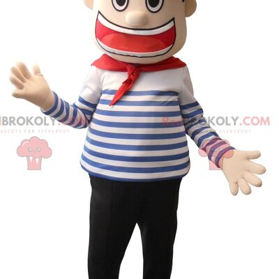Basque man sailor REDBROKOLY mascot