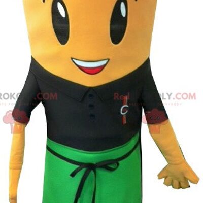 Giant carrot REDBROKOLY mascot with an apron