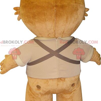 Brown giant teddy bear REDBROKOLY mascot