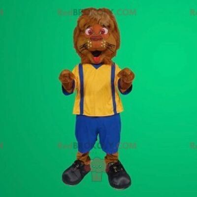 Lion REDBROKOLY mascot overalls