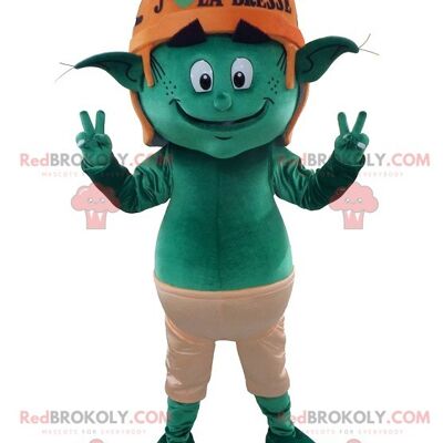 Green leprechaun elf REDBROKOLY mascot