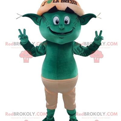 Green leprechaun troll REDBROKOLY mascot