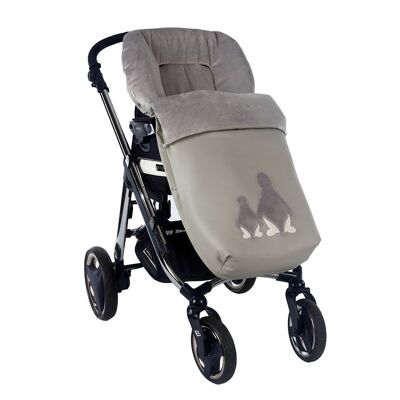 Saco para silla universal faunia gris diseño bordado: ositos