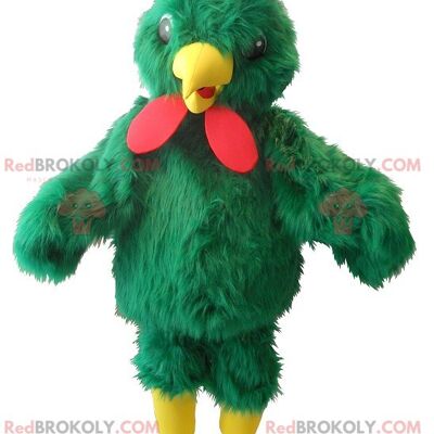 giant green rooster REDBROKOLY mascot