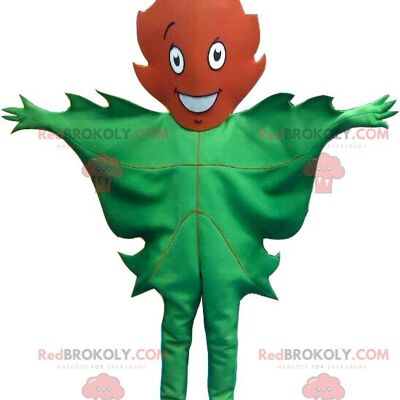 Giant green and brown leaf REDBROKOLY mascot