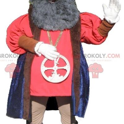 Bearded man REDBROKOLY mascot of the Middle Ages