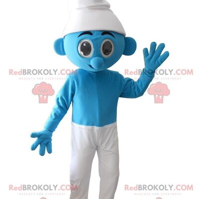 Blue and white Smurf REDBROKOLY mascot