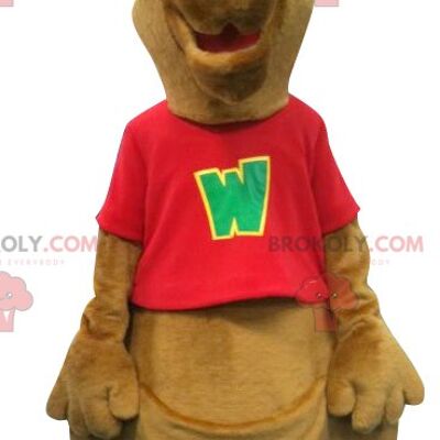 Big brown kangaroo REDBROKOLY mascot