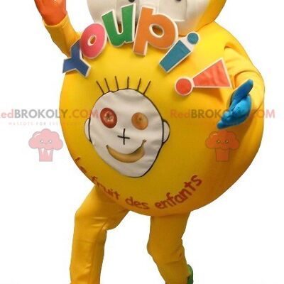 Big yellow REDBROKOLY mascot for a child