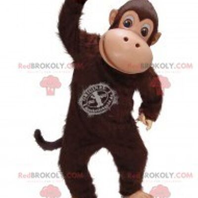 Brown chimpanzee monkey REDBROKOLY mascot